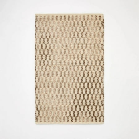3 x5  Checkered Stripe Rug Brown - 191908980454