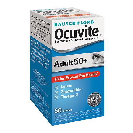 PAST DATE 8/24 Ocuvite? Adult 50+ Eye Vitamins and Mineral Supplements from Bausch + Lomb ? 50 Soft Gels - 3242084653013