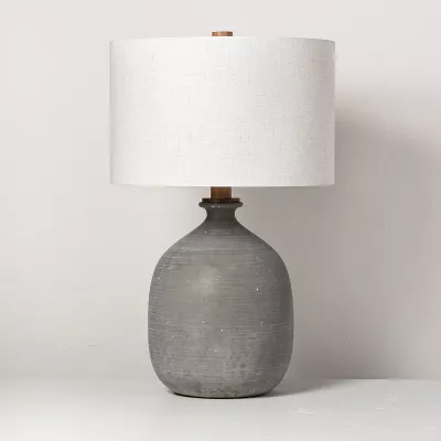 Resin Table Lamp Gray (Includes LED Light Bulb) - 702992882526