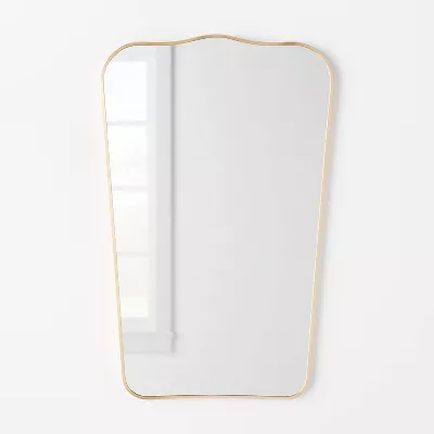 23" x 36" Metal Curved Top Mirror Gold - 782552016769