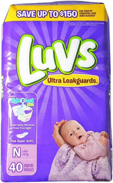 Luvs Diapers Size Newborn  40 Count - 030772052716