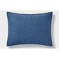 Navy Blue Embroidered Cotton Quilt Sham - Standard - 191908435442