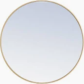 Jill Zarin Home 36 Inch Round Wall Mirror Gold Rim Brass Finish - 847279064773