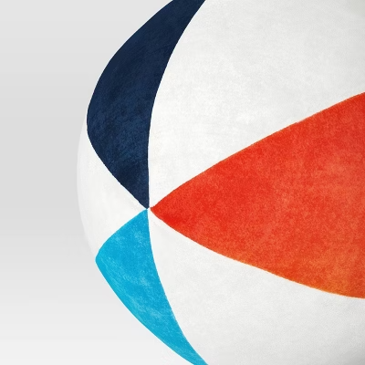 Beach Ball Shaped Throw Pillow White/Red/Blue - 197543556962