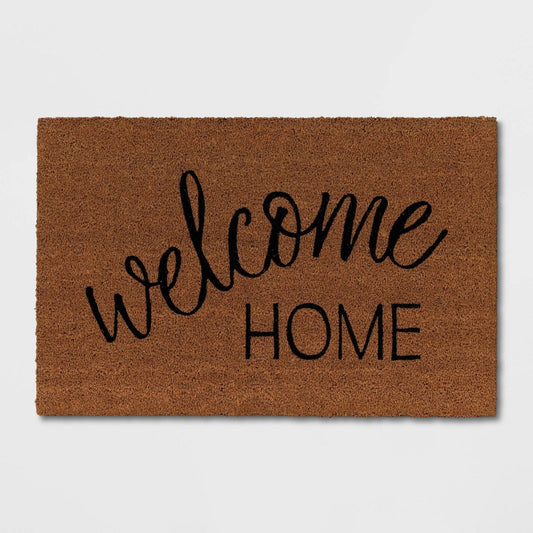 1'6"x2'6" 'Welcome Home' Coir Doormat Black - 196761546106