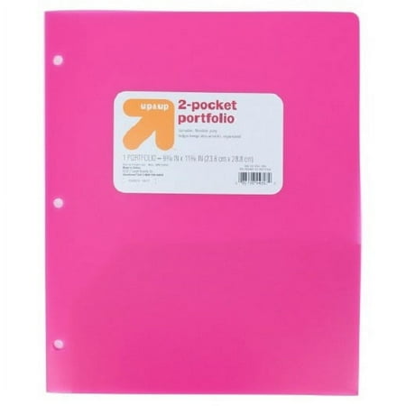 2 Pocket Portfolio Plastic Folder Pink - 490810312507