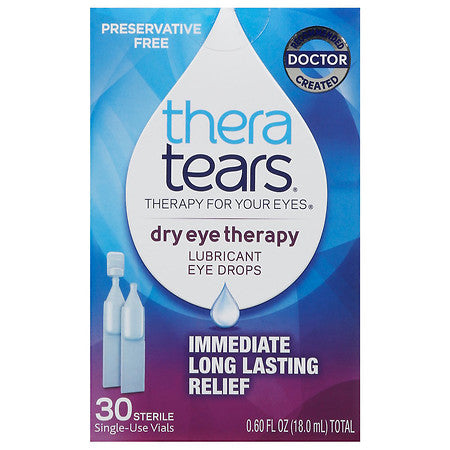 TheraTears Dry Eye Therapy Lubricating Eye Drops Preservative Free 30 Single-Use Vials - 358790000305