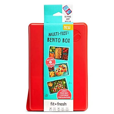 Fit & Fresh Multi Flex Bento with 2 Ice Packs - Red - 700522232872