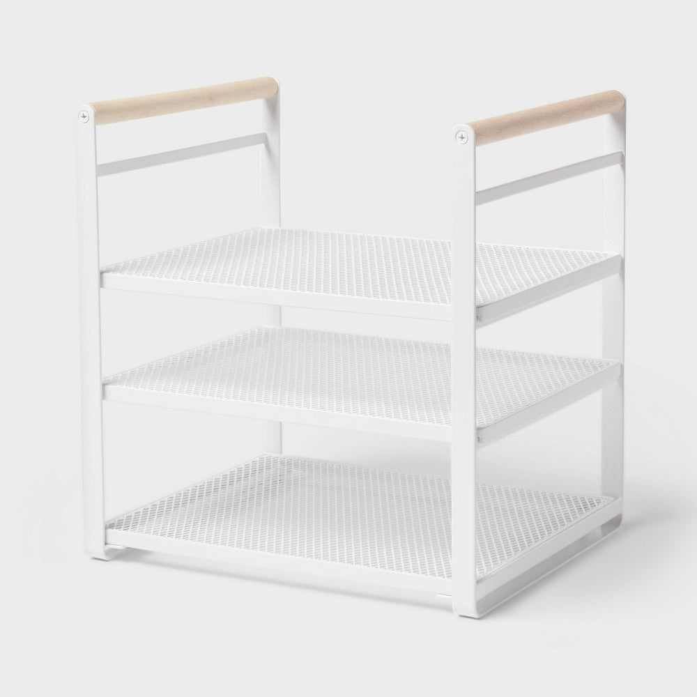 Metal 3-Tier Adjustable Shelf Box Organizer White - 196761802042