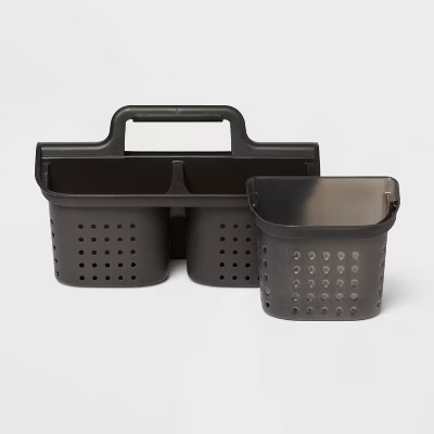 LIKE NEW 2 in 1 Bath Caddy PP Black - Polypropylene Shower Organizer - 0852396234661