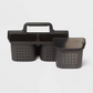 2 in 1 Bath Caddy PP Black - Polypropylene Shower Organizer - 085239623466