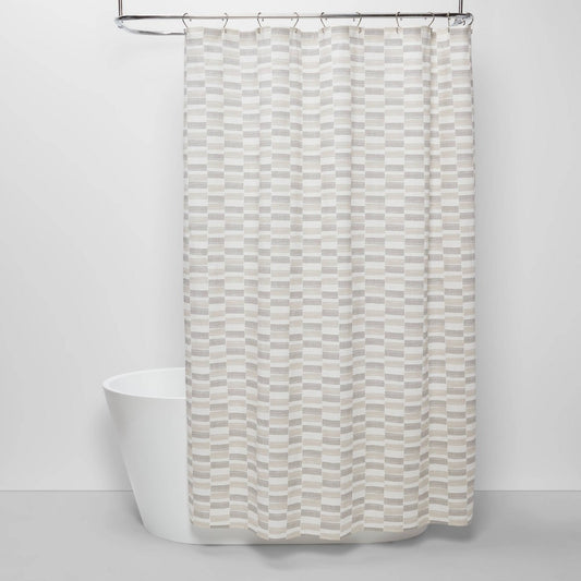 Colorblock Shower Curtain Gray - 191908881324