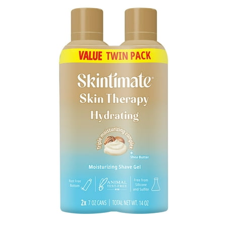 Skintimate Skin Therapy Hydrating Shave Gel for Women Shea Butter Shaving Cream Twin Pack 7 oz each - 841058006930