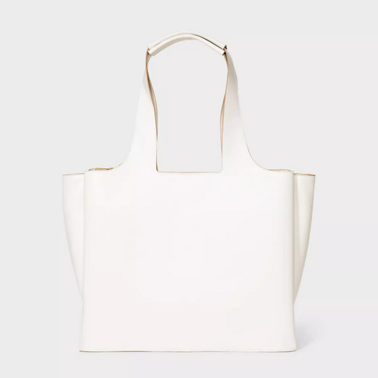 Modern Work Tote Handbag -Off-White - 197543797648