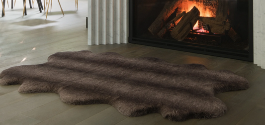 MON CHATEAU FAUX FUR >   KODIAK BROWN 5'10" X 5'7" - 810115940913