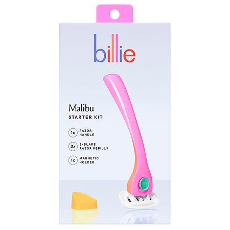 Billie Women?s Razor Kit 1 Handle + 2 x 5-Blade Refills + Magnetic Holder Malibu Color - 850010111315