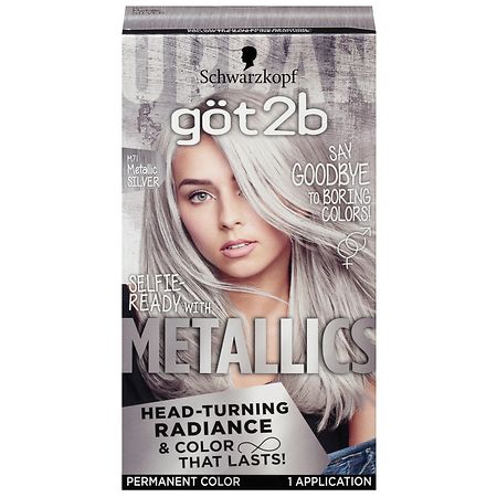 Schwarzkopf Got2b Metallics Permanent Hair Color  M71 Metallics Silver - 052336915558