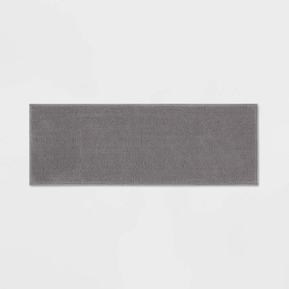 20"x58" Everyday Chenille Bath Runner Dark Gray - 040773099863