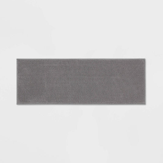 20"x58" Everyday Chenille Bath Runner Dark Gray - 040773099863