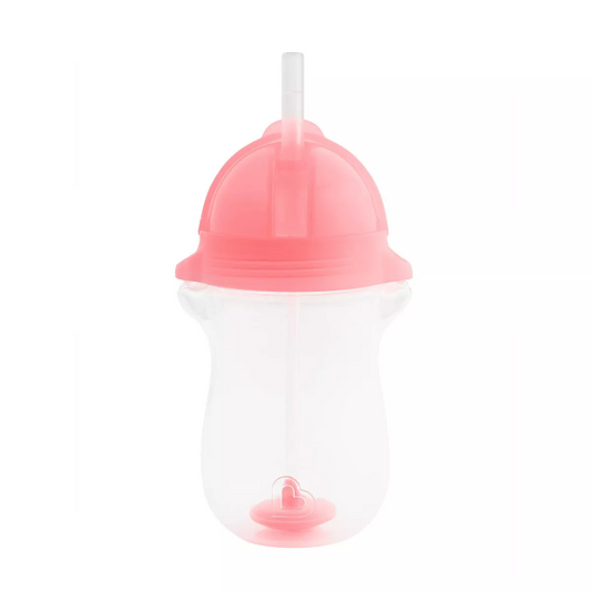 Munchkin Any Angle Click Lock Weighted Straw Trainer Cup, Pink, 10oz - 735282171284