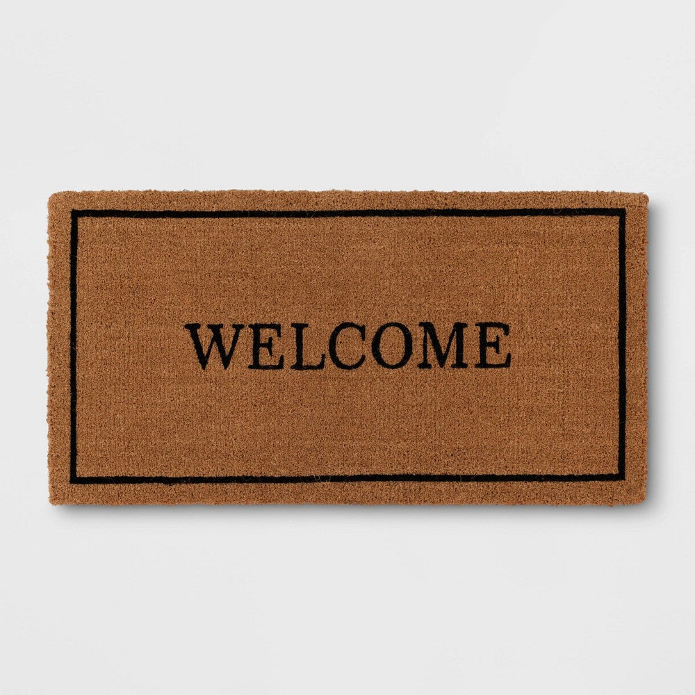1'11x2'11" 'Welcome' Coir Doormat Black - - 191908980409