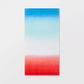 Gradient Beach Towel Red/White/Blue - Velour Cotton, Ombre Design, Lightweight, All Ages - 197543419779