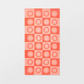 Checkered Sun Beach Towel Coral -Velour Cotton, Lightweight, Pool & XL Size - 197543420003