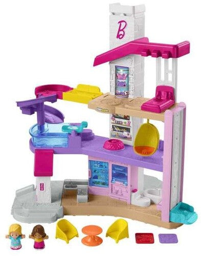 Fisher-Price Little People Barbie Little DreamHouse Toddler Playset with Music & Lights 7 Pieces - 194735008742