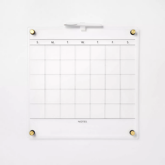 16"x16" This Month Acrylic Dry Erase Calendar Clear - ? - 197543514917