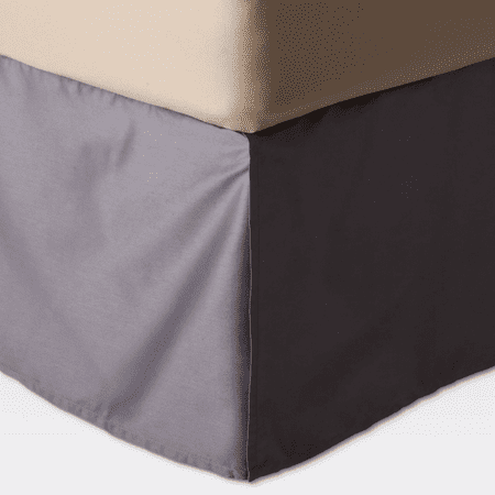 Gray Wrinkle-Resistant Cotton Bed Skirt (Queen) - - 191908173566