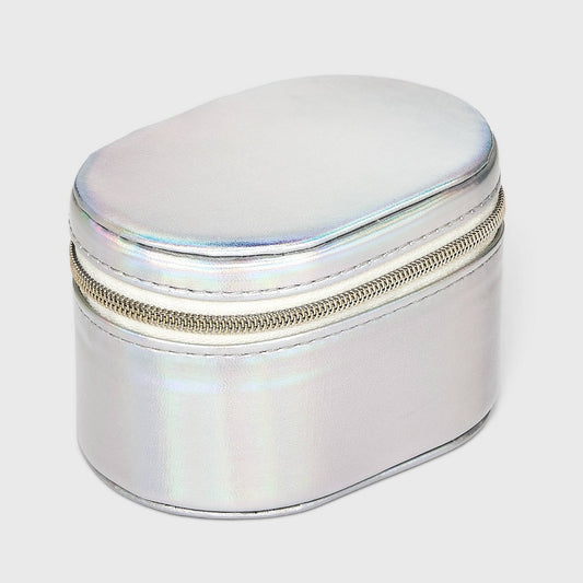 Small Pill Shaped Case Jewelry Box -Iridescent - 197543518229