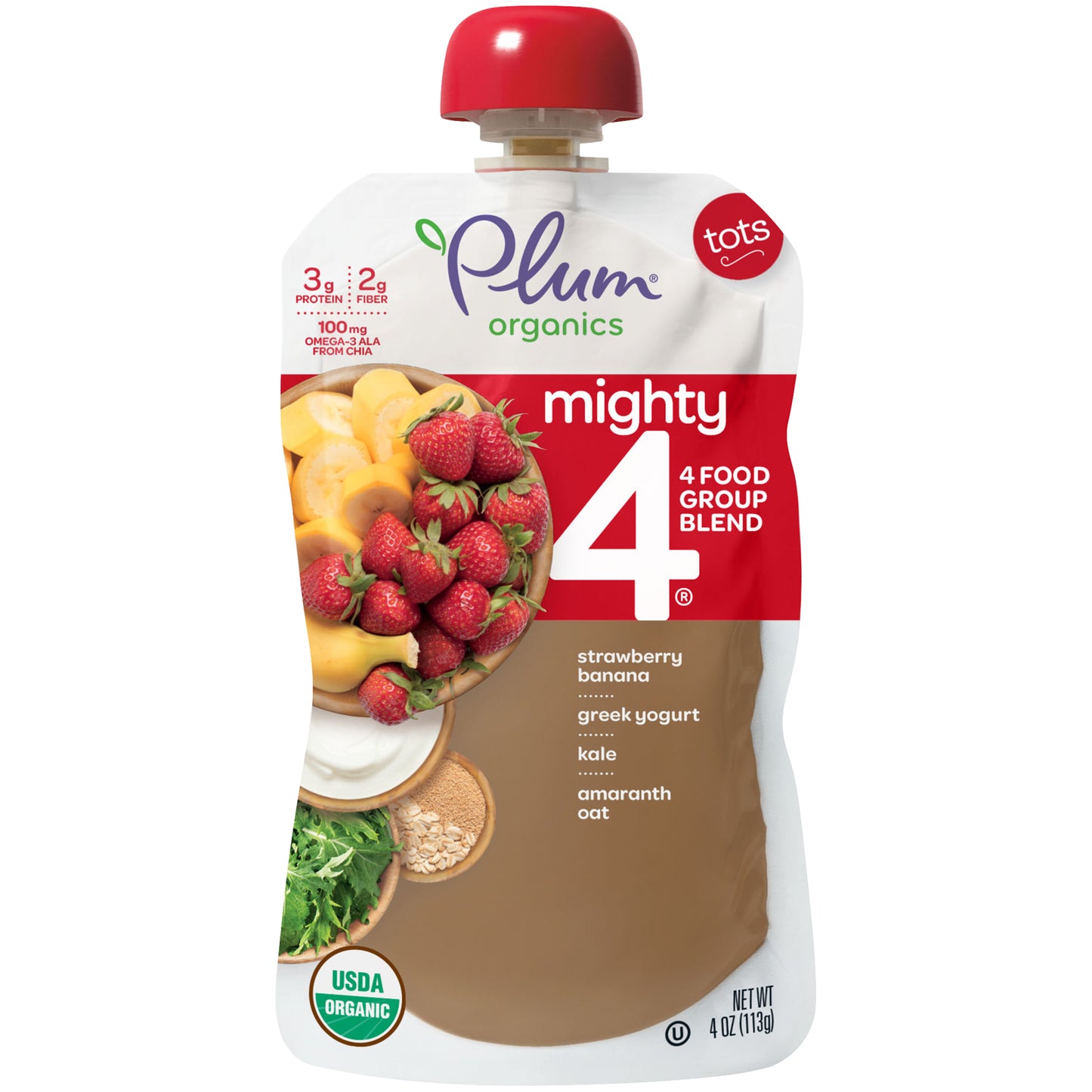 PLUM MIGHTY 4 TOTS SNACKS STRAWBERRY KALE AMARANTH - 846675005373