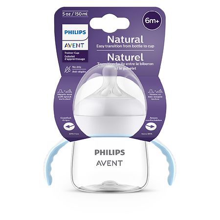 Philips Avent Natural Trainer Sippy Cup with Fast Flow Nipple and Soft Spout - Clear - 5oz - 075020092632