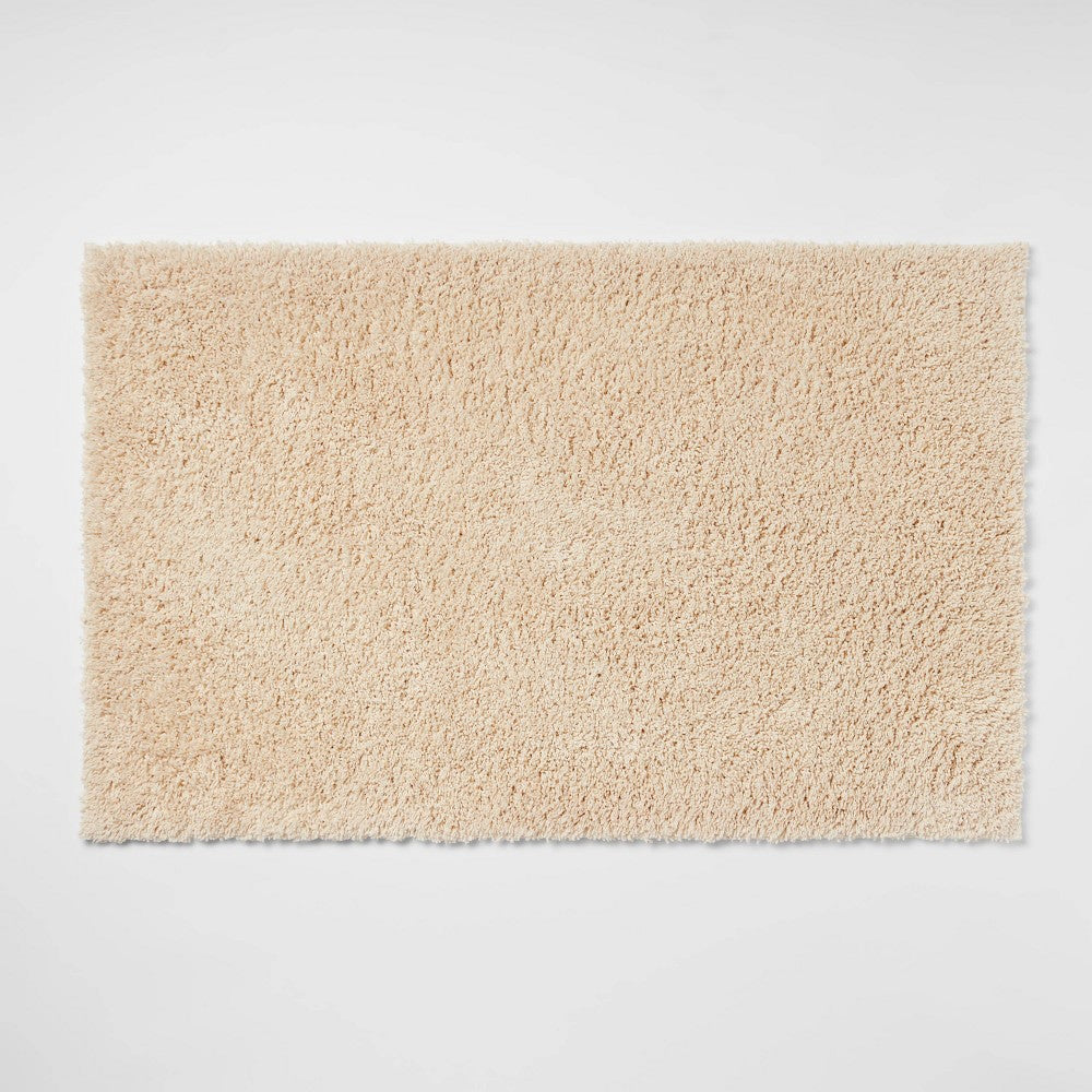 23"x37" Antimicrobial Bath Rug Tan - Threshold? - 010892712578