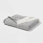 60"x80" Marled Boucle Bed Throw with Fringe Gray - 191908880518