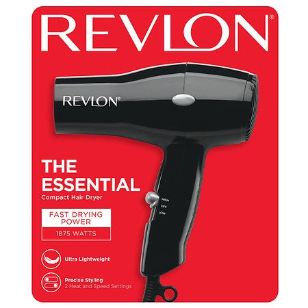 Revlon 1875W Compact Styling Lightweight Hair Dryer - Black - 761318050346