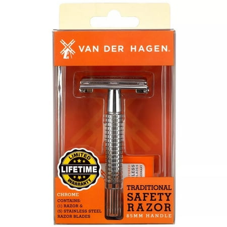 Van Der Hagen Traditional Safety 5-Blade Razor for All Skin Types Men 1 Pack - 893164000623