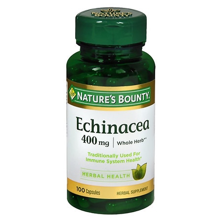 Nature s Bounty Echinacea Whole Herb Capsules 400 Mg 100 Ct - 074312056338