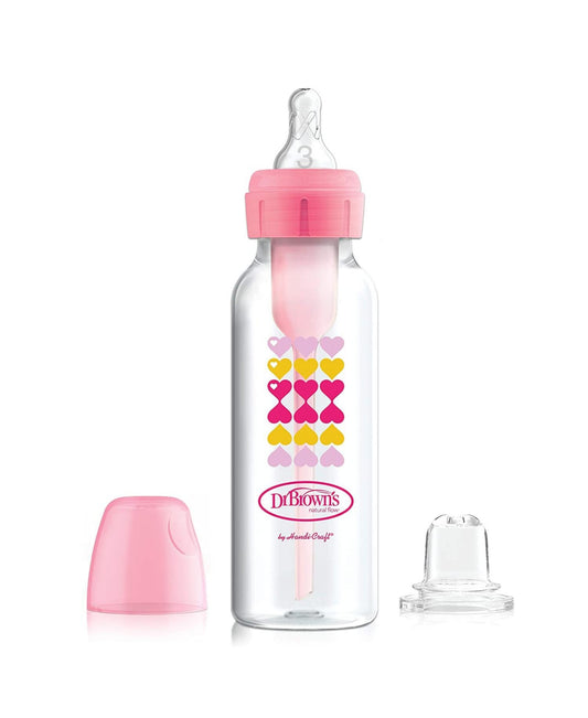 Options+ Anti-Colic Baby Bottle to Sippy Bottle Starter Kit, 8oz, Pink - 072239306987