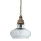 Desert Fields Clear Glass and Brown Mango Wood Hanging Ceiling Light - 807472586151