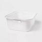 Small Decorative Plastic Bin with Cutout Handles White - 9326265227206