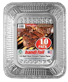 Handi-Foil 20012-6 Half Steam Table Pans, 2.56" Height, 9.38" Width, 11.75" Length, 10 Count - 052092200127