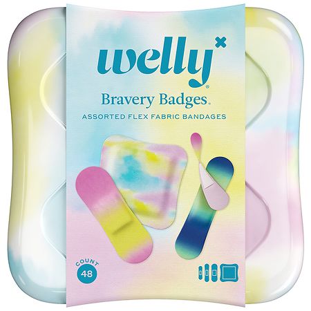 Welly Kid's Flex Fabric Bandages - Colorwash Tie Dye - 48ct - 810010440488