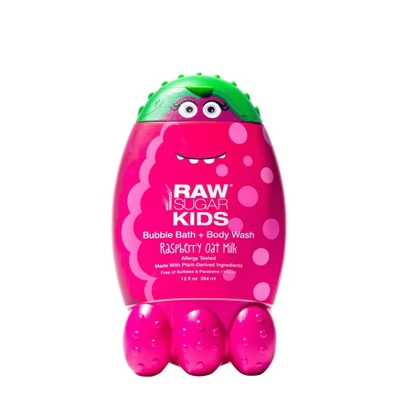 Raw Sugar Kids' Bubble Bath + Body Wash - Raspberry Oat Milk - 12 fl oz - 810028574663