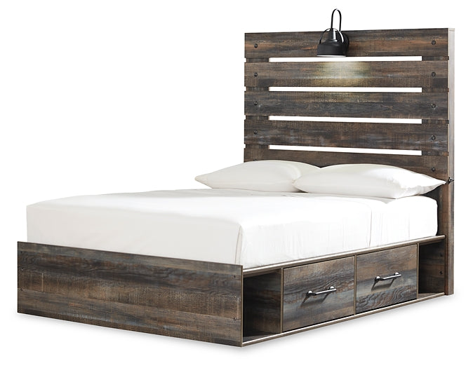 Drystan  Panel Bed With 2 Storage Drawers