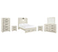 Cambeck  Panel Bed With 2 Storage Drawers With Mirrored Dresser, Chest And 2 Nightstands