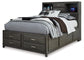 Caitbrook  Storage Bed With 8 Storage Drawers With Mirrored Dresser And 2 Nightstands