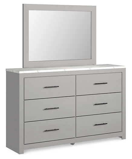 Cottonburg King Panel Bed with Mirrored Dresser and Nightstand