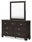 Covetown King Panel Bed with Mirrored Dresser