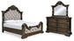 Maylee California King Upholstered Bed with Mirrored Dresser